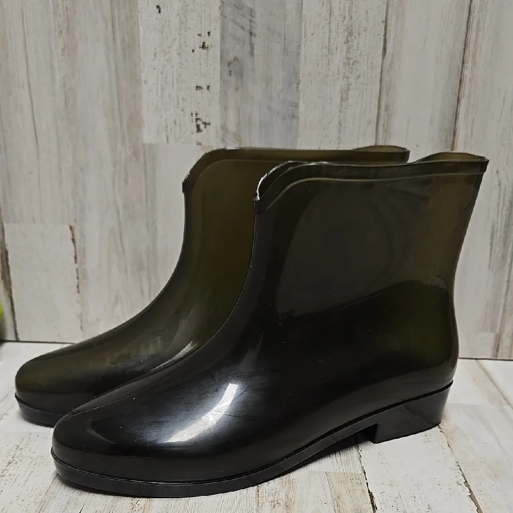 Women's Black Ankle Rain Boots